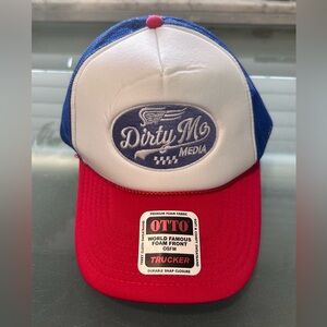 OTTO Red White Blue Trucker Hat with Dirty M Media Patch